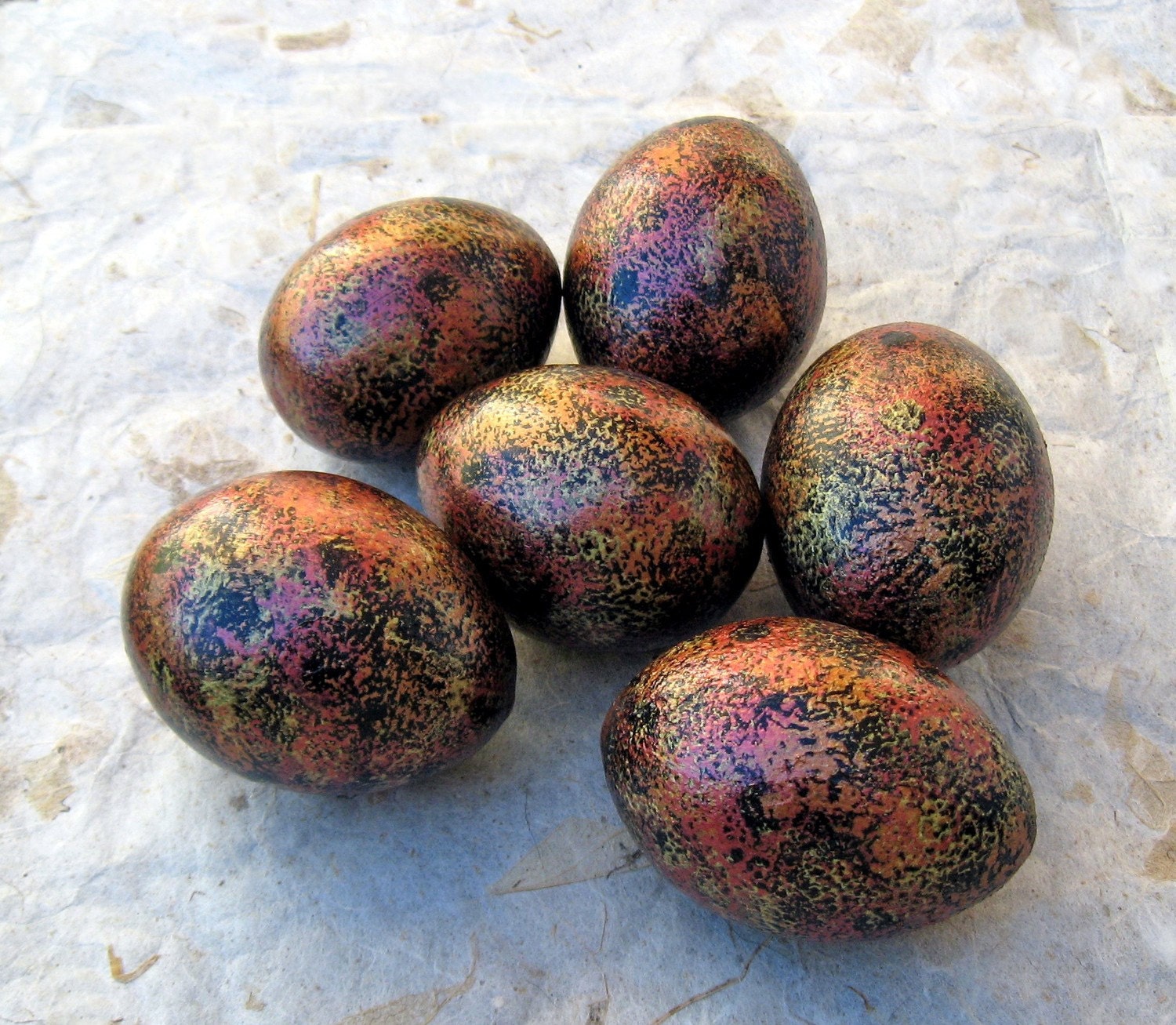 Egg Gourds Bowl Filler Home Decor Set of 6 Copper Metallics