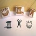 Sewing Kit - Set of 3 Handcarved Rubber Stamps