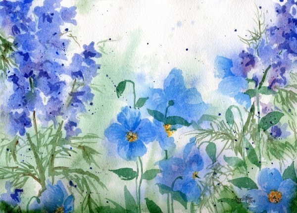 Watercolor Flower Cards by Angela Fehr Grandmas Garden