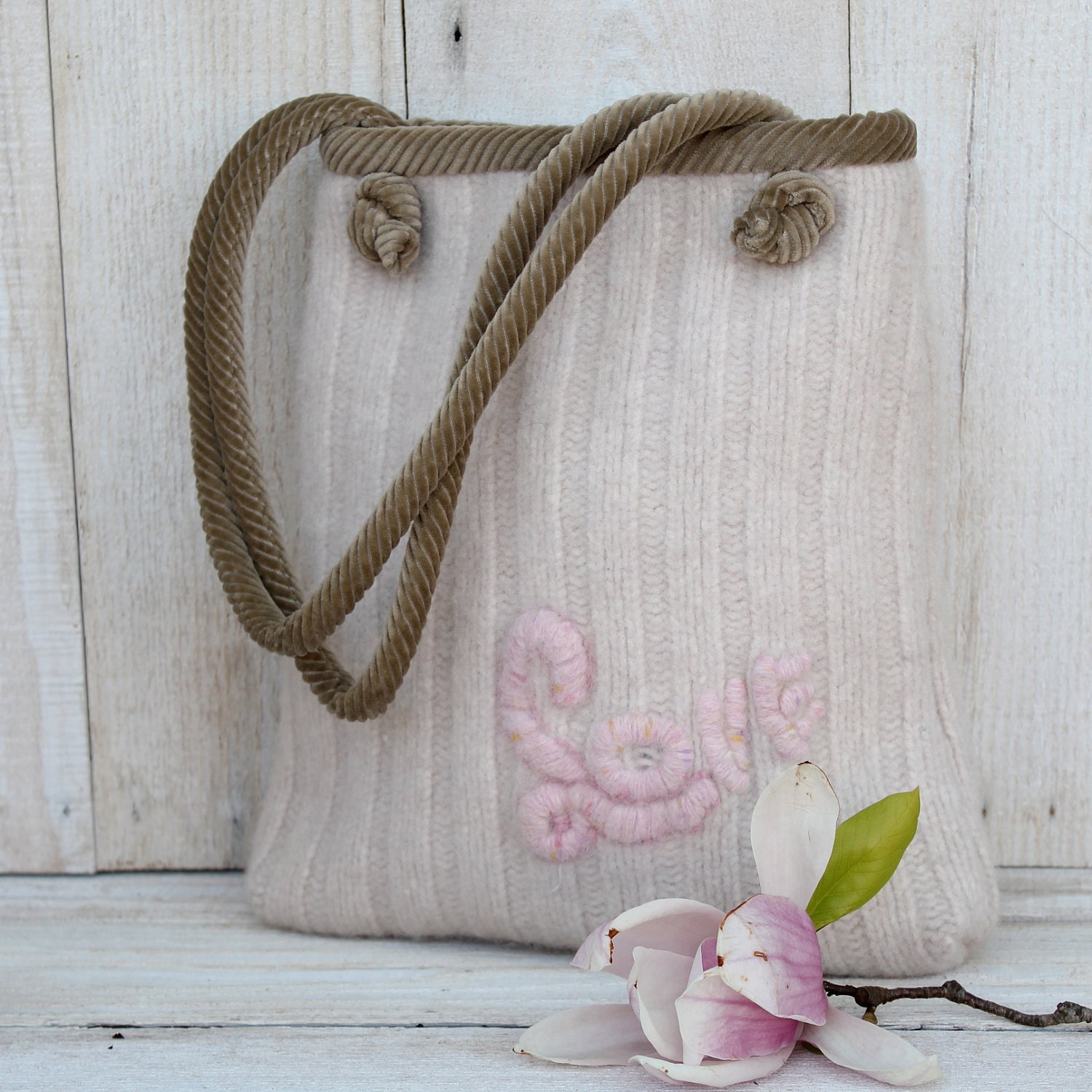 LOVE Recycled Sweater Purse