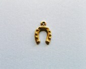12 Pc HORSESHOE Brass Charms and Jewelry Findings (BG)
