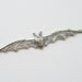 1 - Large Gothic Bat In Flight Antique Silver Ox Brass Stamping - Jewelry Findings (C-5)