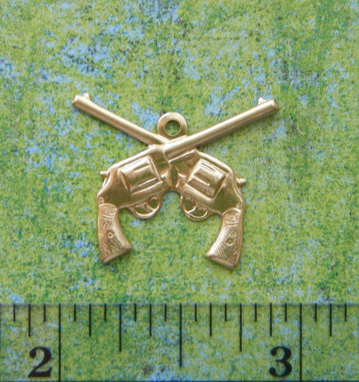 12 Pc Brass Pistol Guns Charms and Findings