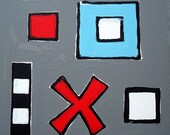 Bold Shapes on Gray- Original Painting