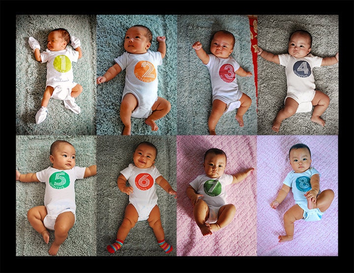 grow BABY grow 12 set Onesies Circle Polka dot
