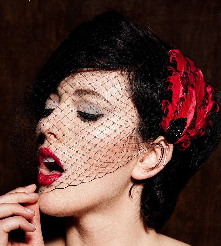 Black Birdcage Veil