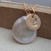 Personalized Necklace on Gold Filled & Coin Peal Initial Choice Bridal Party Wedding