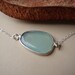 Chalcedony Necklace, Sterling Silver, stone connector, everyday dainty jewelry, bezel set Chalcedony stone