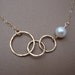 Interlocking Circles- Always Together Necklace-Best Friend- Lovely Gift- Gold Necklace-Everyday Jewelry-Bridal Party