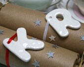 White Porcelain Tie On Letter, Choose your own
