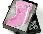 Personalized Christmas Stocking Decoration, Porcelain