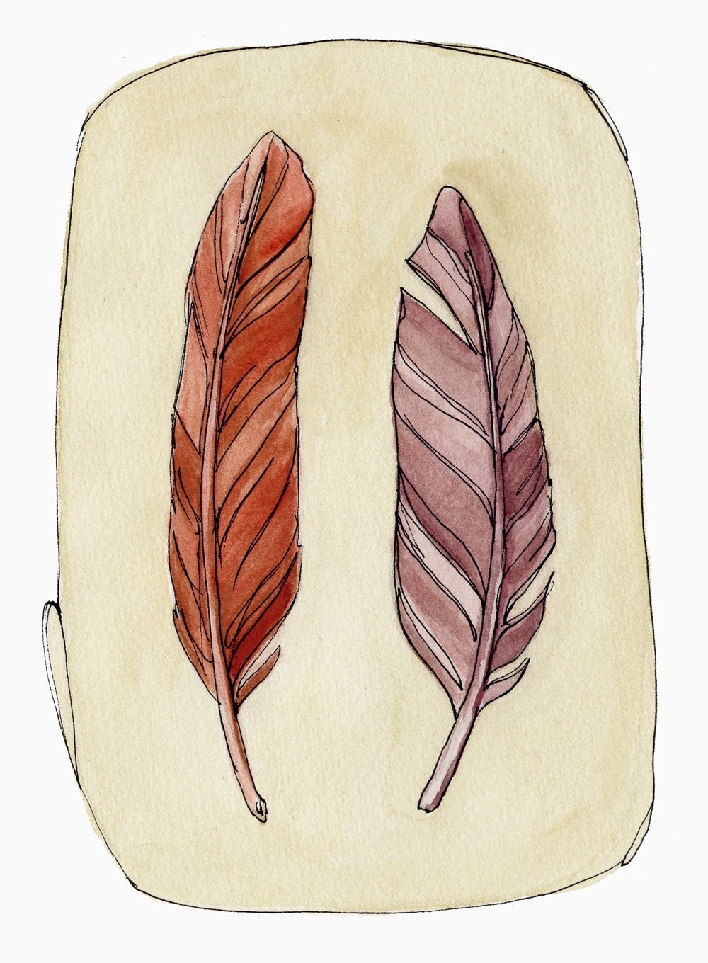 Two Feathers - 5x7 Print