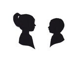 Custom Silhouette Portrait Child Duo Papercuts