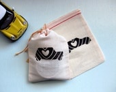 Mini Love Muslin Drawstring Bag