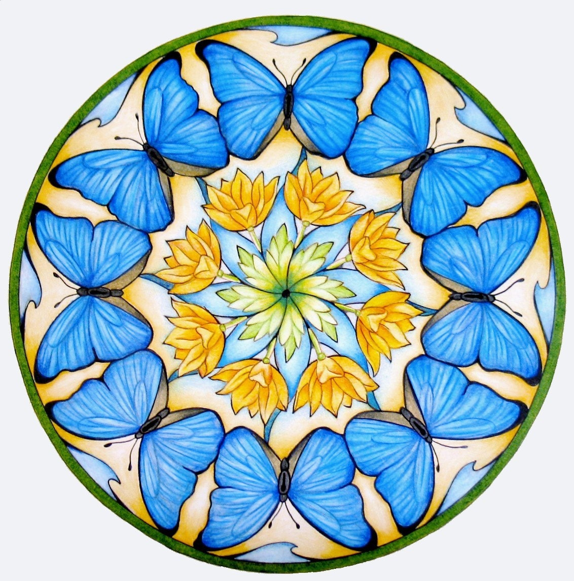 Blue Butterfly Mandala