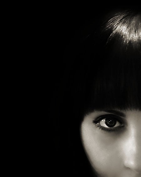 Black and White Portrait Photography,  Lulu,  5x7 Photograph, Female Face