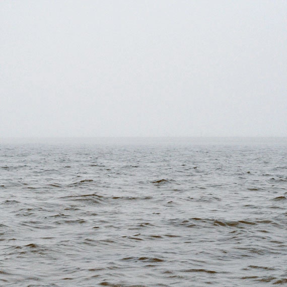 Ethereal Ocean Photograph, Lost Horizon 5x5 Print, Pale Blue, Water, Dreamy Beach Photoraphy
