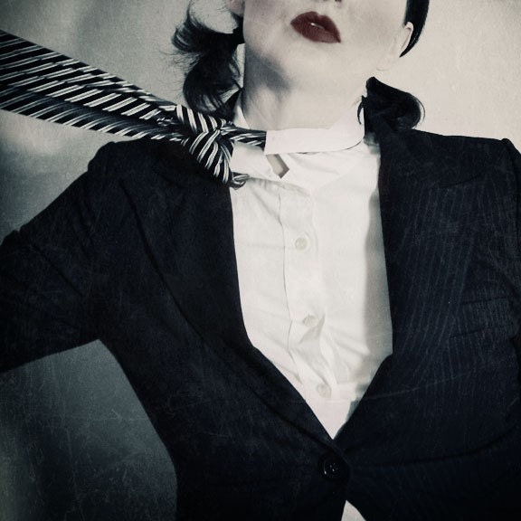 Androgyny Portrait, Tied,  5x5 Print - Black and WhiteCabaret Photography