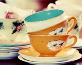 SALE Shabby Chic Photograph, Afternoon Tea, 5x7 Print, Charming Kitchen Decor, Vintage Colors, Fine Art Photo