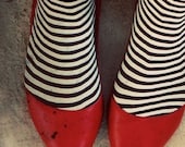 Red Shoes Photograph, Dorothy, 8x10 Print, Striped Socks, Whimsical Oz Portrait