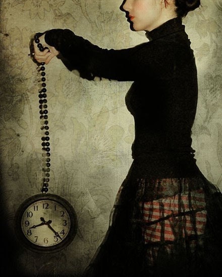 Steampunk Clock Portrait, Tick Tock, 8x10 Gothic Photograph, Dark Art