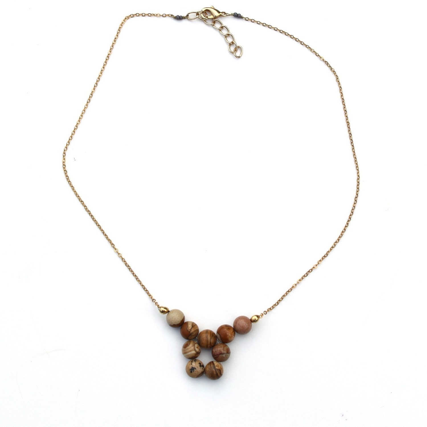 Painted Jasper short 9 stone necklace - designateddryden
