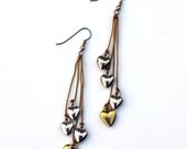 Heart's on gold cord earrings
