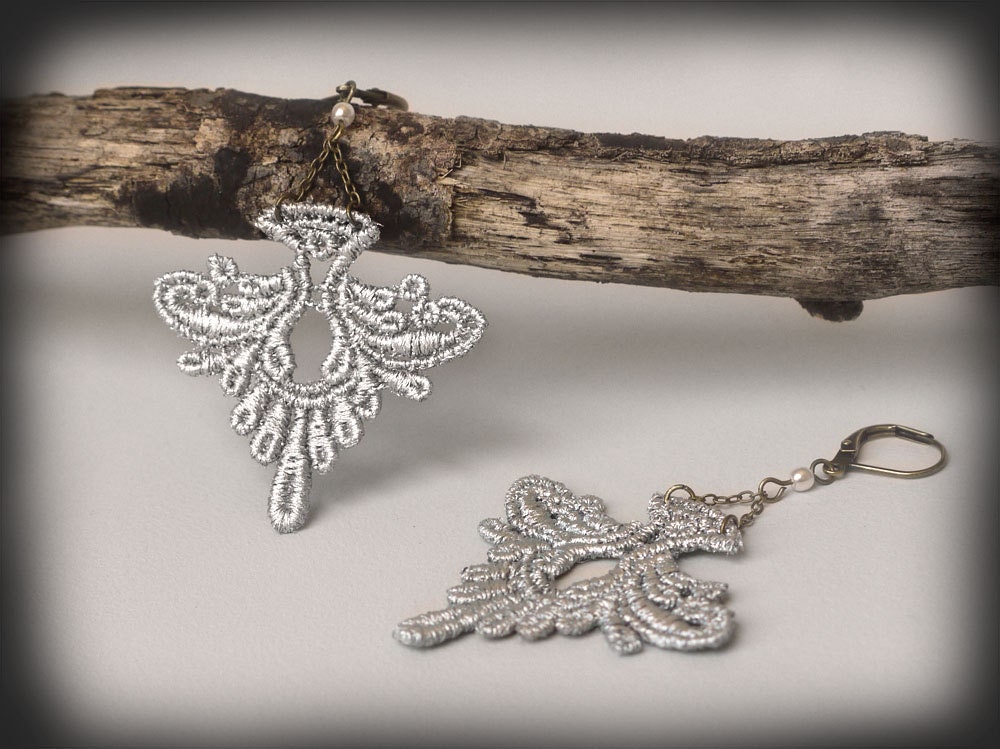 Silver Lace Earrings