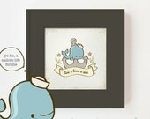 Live Love Sea : Whale with Anchor Art Print - 12x12