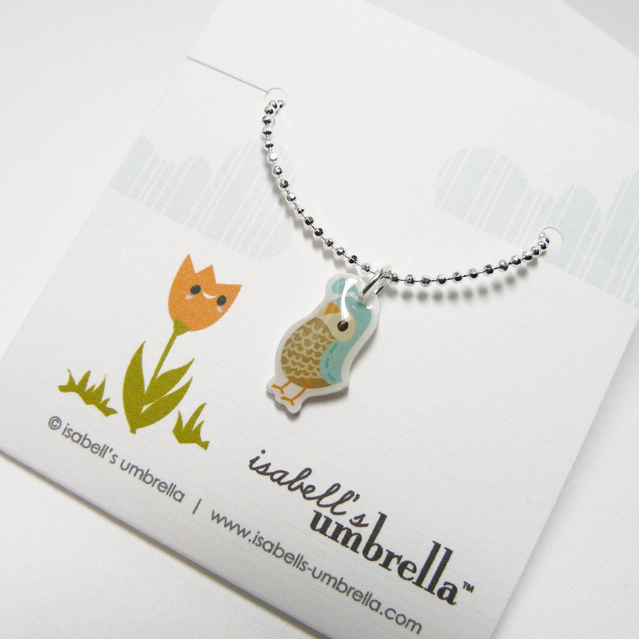 Illustrated Necklace : Quail