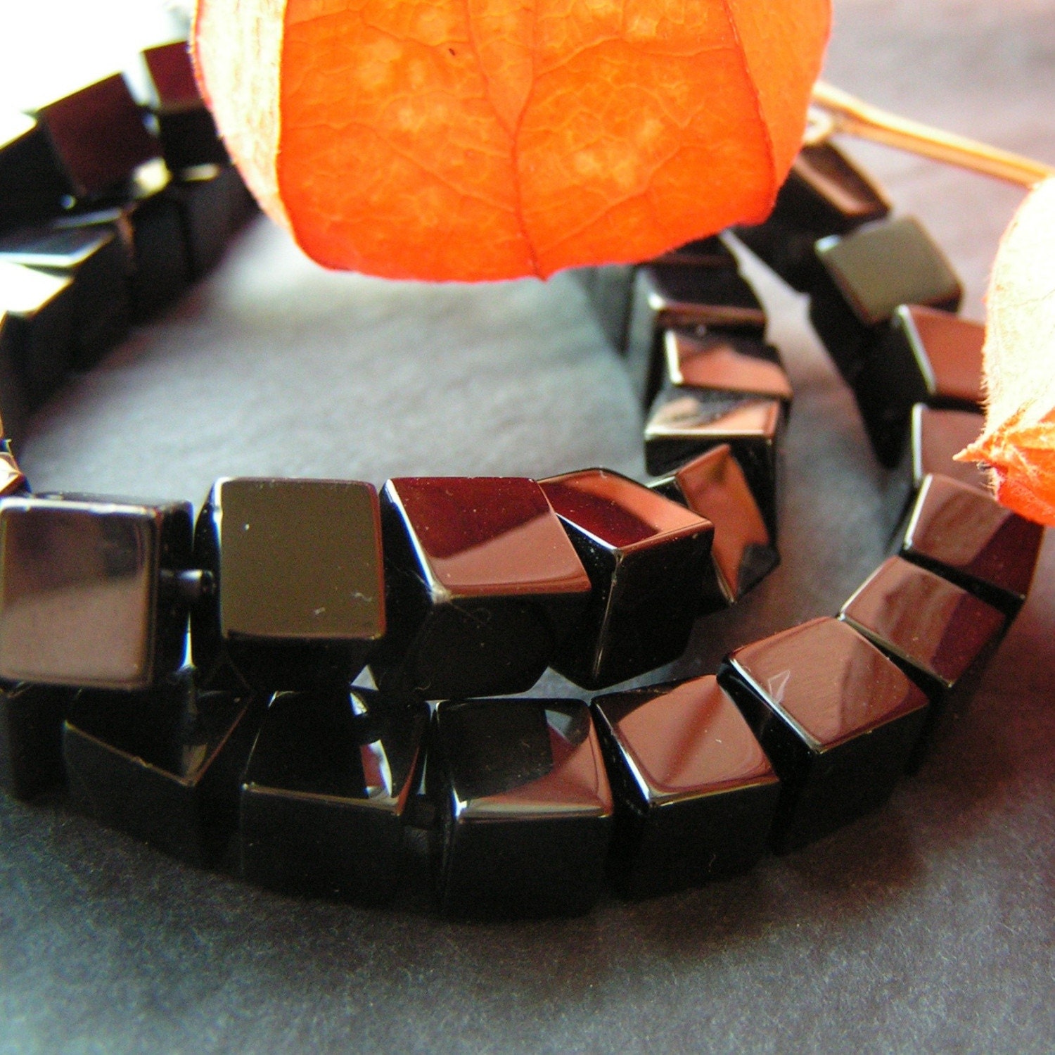 DARK NIGHT - Cubic Agate Necklace