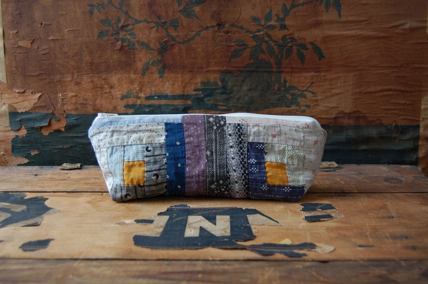 log cabin patchwork zip case no.11