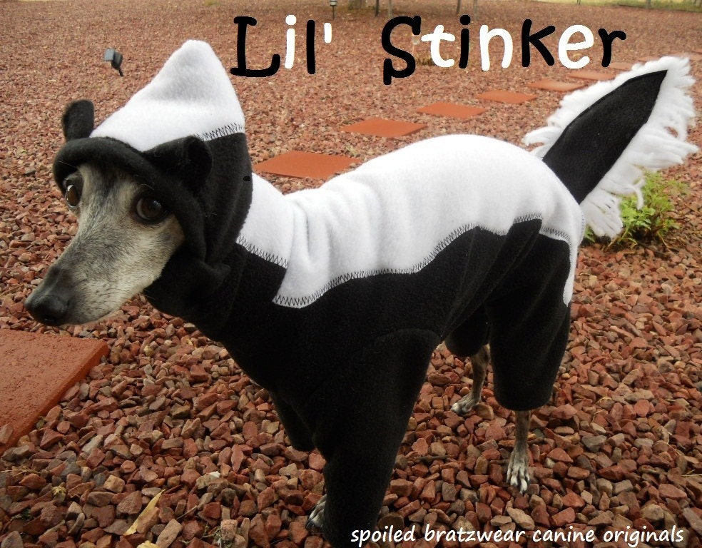 Lil' Stinker Skunk Dog Jammie Costume custom made small 15 pound dog