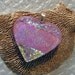 Pink Dichroic Heart Pendant, Fused Glass Heart, Fused Glass Jewelry, Dichroic Jewelry