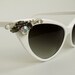 Vintage inspired Rhinestones white cat eye sunglasses.... READY to Wear