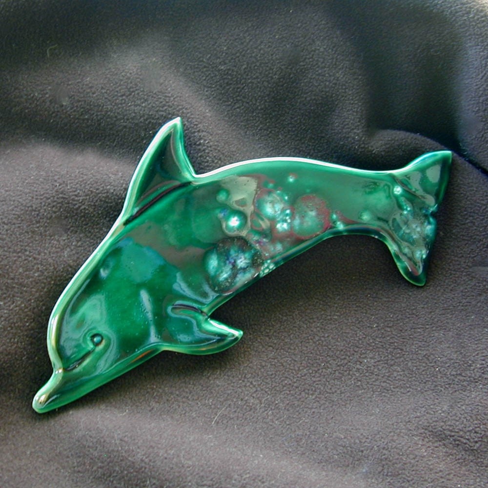 Ceramic Dolphin wall tile by catfishcorner on Etsy