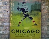 Chicago Base Ball Club vintage style original graphic art on canvas 12 x 16 x 1.5 by stephen fowler