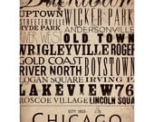 Chicago Streets Typography art 14 x 18 graphic word art on canvas by stephen fowler