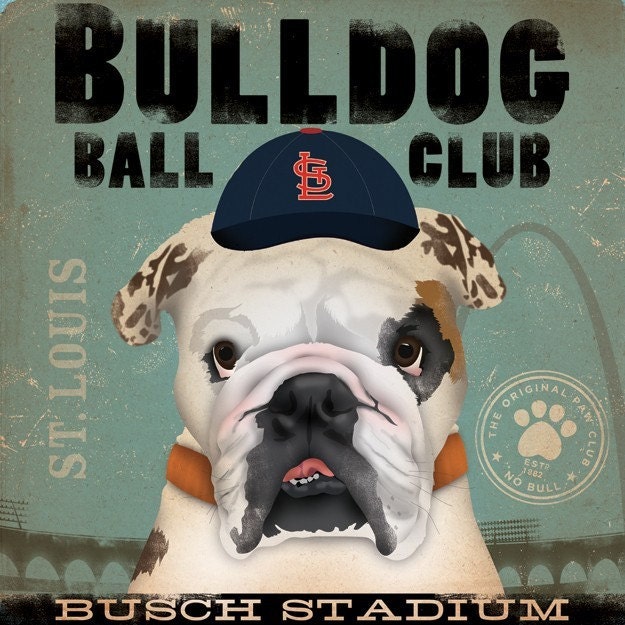 Bulldog Ball Club St. Louis Cardinals Baseball Original illustration gallery wrap on canvas by gemini studio