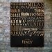 ITALY cities and regions typography original graphic on canvas 18 x 24 by stephen fowler