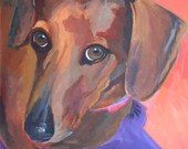 Dachshund Art Print of Original Acrylic Painting - 11x14 Dog Art