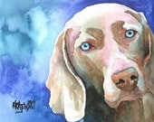 Weimaraner Art Print of Original Watercolor Painting - 8x10