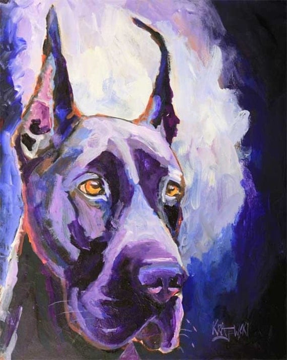 Great Dane Art Print of Original Acrylic Painting - 11x14 Dog Art
