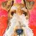 Wire Fox Terrier Art Print of Original Watercolor Painting 8x10