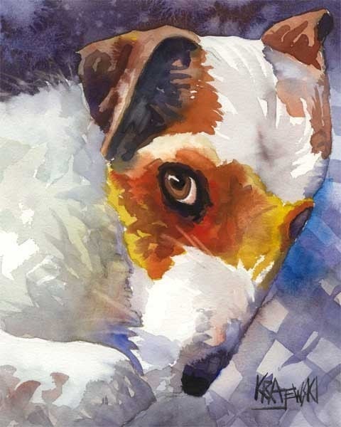 Jack Russell Terrier Art Print of Original Watercolor Painting - 11x14