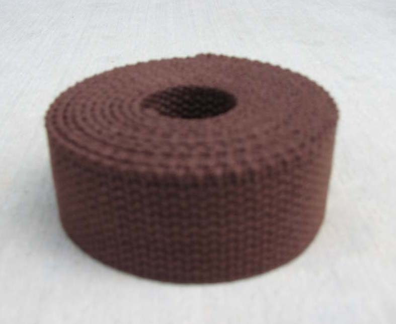 Cotton Webbing - Brown - 1.25" Heavy Weight for Key Fobs, Purse Straps, Belting - 10 PERCENT REFUND