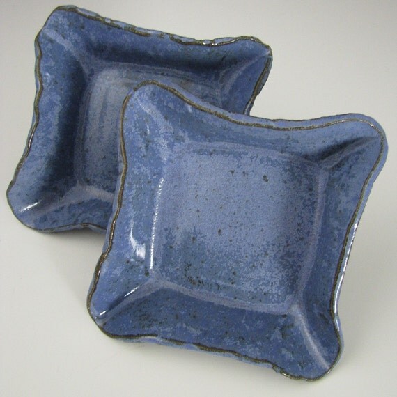 Blue Square Dipping Dishes - Pair