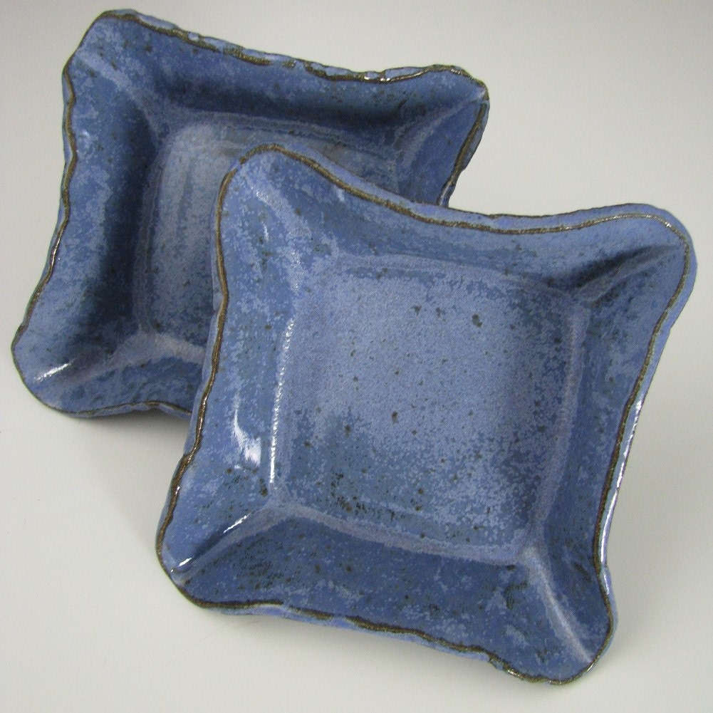 Blue Square Dipping Dishes - Pair