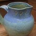 Large Speckled Stoneware Pitcher in Cornflower Blue & Jade Green