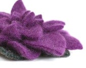Royal Purple Gardenia - Eco Friendly Cashmere Wool Flower Pin